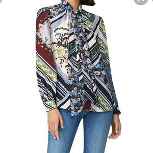 Tory Burch Blue Bow Blouse
